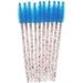 Make Up Brushes 1000pcs Disposable Crystal Eyelash Brush Wands Applicator Grafting Eyelash Curling Comb Beauty Makeup Tool - (Handle Color: Shiny Pink Blue)