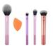 Professional 5-Piece Makeup Brush Set with Beauty Sponge - Ideal for Blush Foundation and Eye Makeup - High-Quality Brushes