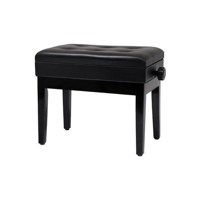 Adjustable Wooden Piano Bench Stool with Sheet Music Storage - Black - 21.6"L x 13.2"W x 18.5"H to 22.4"H