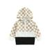 GXFC Toddler Baby Boys Fall Hoodies Kids Boys Long Sleeve Zipper-Up Hooded Checkerboard Print Sweatshirt Tops Children Boys Casual Autumn Clothes 1-5T