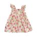 ZRBYWB Toddler Girls Dress Floral Dress Ruffles Flutter Sleeves Casual Summer Sundress For 1 To 9Y Summer Clothes