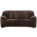 Jahy2TechPlush Sofa Covers Stretch Solid Thick Slipcover for 3-Seater Velvet Easy Fit Non-Slip Furniture- Wine Red
