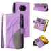 Xiaomi POCO X3/X3 NFC Case Wallet Cover Zipper Poket Nine Card Slot PU Leather Magnetic Clasp Kickstand Compatible with Xiaomi POCO X3/X3 NFC Case - Purple