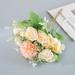 Tea Rose Chrysanthemum Bouquet Artificial Flowers Fabric Manufacturing for Interior Decoration Romantic Wedding Party 1 Bouquet