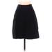 Ann Taylor Casual A-Line Skirt Knee Length: Black Print Bottoms - Women's Size 4 Petite