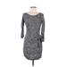 Max Studio Casual Dress - Sheath Scoop Neck 3/4 sleeves: Gray Marled Dresses - Women's Size Medium