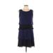 Jessica Simpson Casual Dress - Shift Scoop Neck Sleeveless: Blue Print Dresses - Women's Size 10