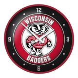 Red Wisconsin Badgers Mascot Modern Disc Wall Clock