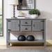 48'' Console Table with 2 Drawers, Cabinets and Bottom Shelf, Retro Style Storage Cabinet for Living Room