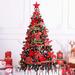 YANSUN 7 FT Premium Artificial Red Christmas Tree Christmas Tree with Metal Stand with 19 Ornaments for Christmas - 7 FT