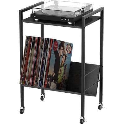 Vinyl Record Player Stand with Record Storage