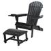W Unlimited 35 x 32 x 28 in. Foldable Adirondack Chair with Cup Holder & Ottoman Black