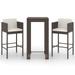 vidaXL Patio Bar Set Outdoor Bistro Set Bar Stool Bistro Table Poly Rattan