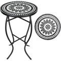 Mosaic Patio Side Table Outdoor Accent Table Bistro Coffee Table