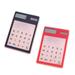 2Pcs Solar Powered Calculator Clear Touch Calculator Ultra Thin Calculator for Students