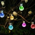 Morttic Hanging Solar Lights Outdoor 6 Pack Decorative Cracked Glass Ball Light Solar Powered Waterproof Globe Lighting Hanging Globe Solar Lights for Garden Yard Patio Flower Bed - Multicolor
