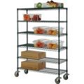 30 Deep x 48 Wide x 92 High 6 Tier Freezer Wire Shelf Truck with 1200 lb Capacity