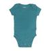 Carter's Short Sleeve Onesie: Blue Solid Bottoms - Size 3 Month