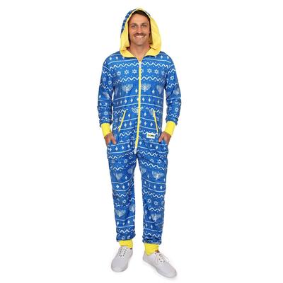 Men's Blue Hanukkah Jumpsuit