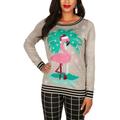 Women's Sequin Flamingo Ugly Christmas Sweater