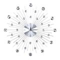 Atomic Wall Clock,Sparkling Bling Metallic Silver Wall Clock for Living Room Office Office Wall Clock (Silver Rhinestone)