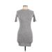 Forever 21 Casual Dress - Sweater Dress: Gray Marled Dresses - Women's Size Large