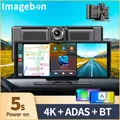 Caméra de tableau de bord avec navigation GPS caméra de recul WiFi Carplay Android Auto 4K DVR