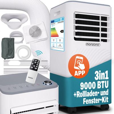 Lokale Mobile Klimaanlage 3in1 24h Timer Fernbedienung Luftentfeuchter Abluftschlauch Rollladenkit