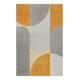 Tapis fait main motif coloré jaune orange inspiration 70's 80x150