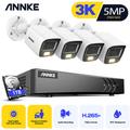 5MP Kit di Videosorveglianza 8CH 5 in 1 Video H.265+ dvr 3K Dual Light Analog Microfono ir