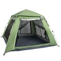 Camping Tent Four-Person Family Tent Lightweight Tent Four Sides Mesh Beach Tent with Carry Bag Easy to Install and Spacious Green