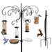 12-Hook Bird Feeding Station, Metal Multi-Feeder Poles Kit