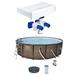 Bestway Multicolor LED Waterfall & 14'x42" Round Above Ground Swimming Pool Set - 125