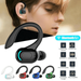 SNNROO Wireless Bluetooth 5.1 Earpiece Headset Wireless Earbuds Earphones Stereo Headphones Ear Hook NEW(Black)