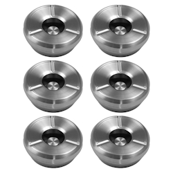 GVK ECO 6 Stück Windaschenbecher Aschenbecher mit abnehmbaren Deckel aus Edelstahl ø 12,5cm Image