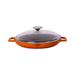 LAVA CAST IRON Lava Enameled Cast Iron Iron Steak Grill pan 12 inch Round Glass Lid Orange Enameled Cast Iron/Cast Iron in Orange/Gray | Wayfair