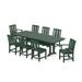 POLYWOOD® Mission 9-Piece Farmhouse Outdoor Dining Set w/ Trestle Legs Plastic in Green | 96 W x 37.65 D in | Wayfair PWS2036-1-GR