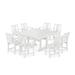 POLYWOOD® Prairie 9-Piece Square Farmhouse Outdoor Dining Set w/ Trestle Legs Plastic in White | 59.38 W x 59.5 D in | Wayfair PWS2117-1-WH