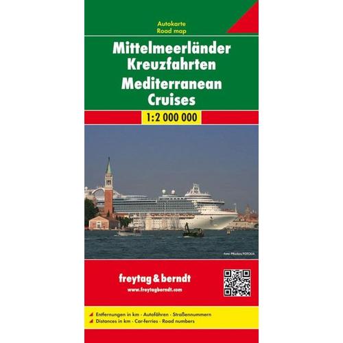 Mittelmeerländer Kreuzfahrten, Autokarte 1:2.000.000. Mediterranean Cruises. Croisiéres en Méditerranee. Crociere nel Mediterraneo. Cruceros Mediterrá