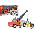 Simba 109258280 - Feuerwehrmann Sam Phoenix Rettungsfahrzeug mit Figur und Pferd - Simba Toys