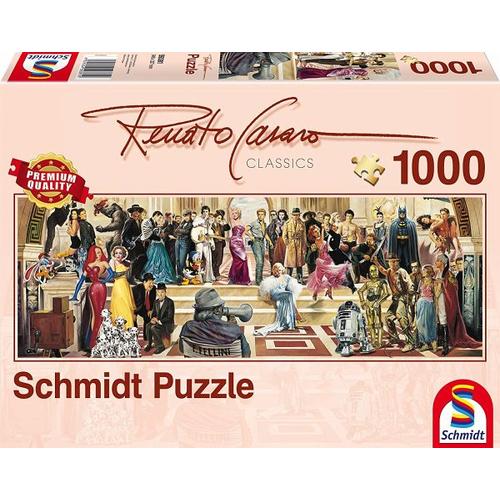 Schmidt 59381 - Renato Casaro, Panoramapuzzle, 100 Jahre Film, 1000 Teile - Schmidt Spiele