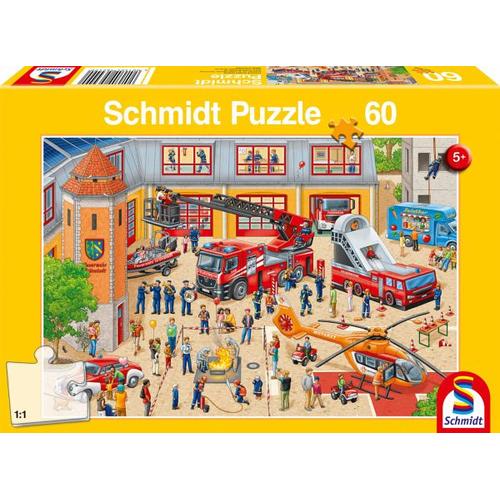 Schmidt 56449 – Kindertag auf der Feuerwehrstation, Kinderpuzzle, 60 Teile – Schmidt Spiele