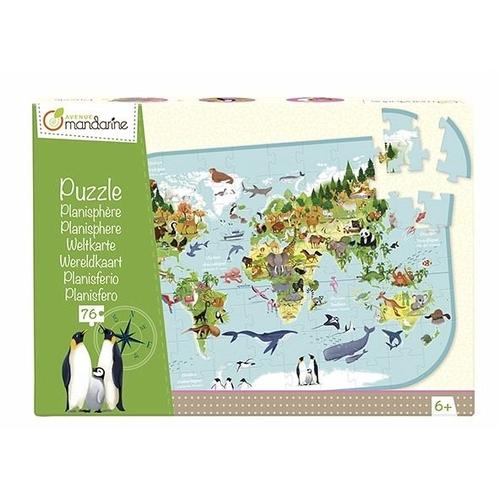 Puzzle, Weltkarte 27x5,5x18,5cm (Kinderpuzzle) - Clairefontaine / ExaClair
