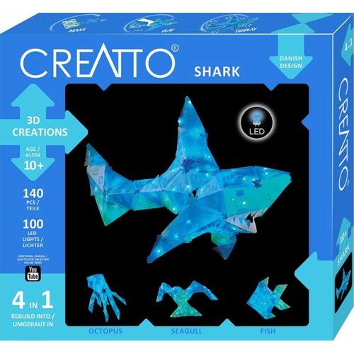 KOSMOS 03522 - CREATTO Hai, Shark, 3D-Leuchtfiguren, DIY-Puzzle-Set, Bastelset - Kosmos Spiele