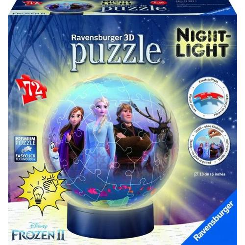Ravensburger 11141 - Disney Frozen II, 3D-Puzzleball mit Nachtlicht, Die Eiskönigin, 72 Teile - Ravensburger Verlag