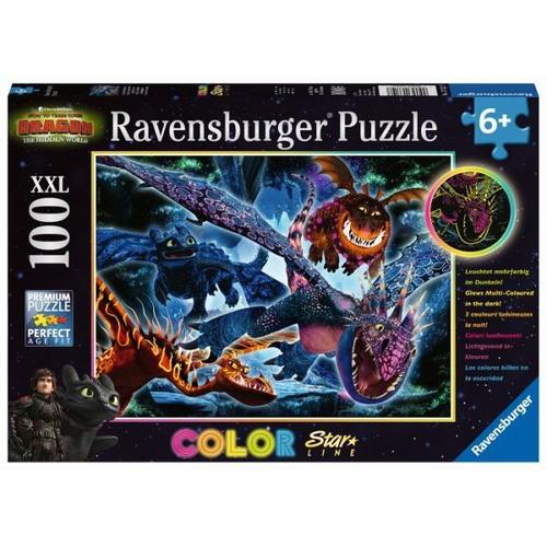 Ravensburger 13257 - Dragon The hidden World, Leuchtende Drachen, Puzzle, Kinderpuzzle, 100 Teile XXL - Ravensburger Verlag