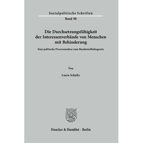 Die Durchsetzungsfähigkeit der Interessenverbände von Menschen mit Behinderung. – Laura Schultz