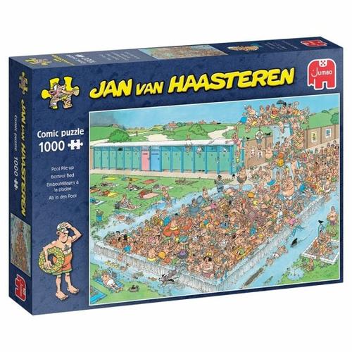 Jumbo 20039 - Jan van Haasteren, Ab in den Pool, Comic-Puzzle, 1000 Teile - Jumbo Spiele