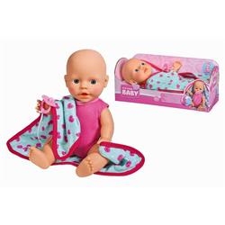 Simba 105030071 - New Born Baby mit Schmusedecke, Babypuppe mit Trink- und Nässfunktion, 30 cm - Simba Toys