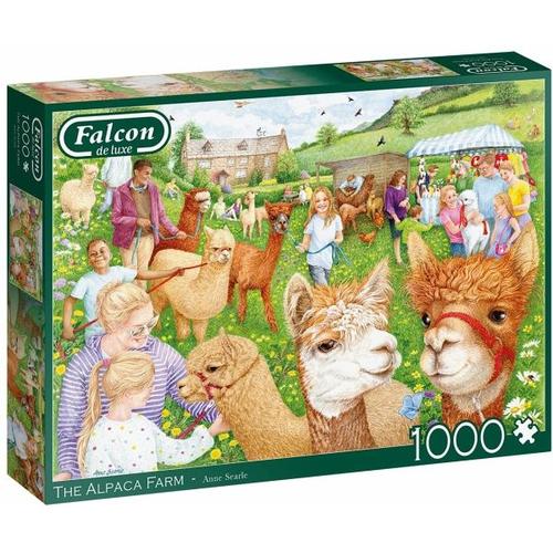 Jumbo 11374 - Falcon, Anne Searle, The Alpaca Farm, Puzzle, 1000 Teile - Jumbo Spiele GmbH